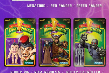 Em Estoque Super7 Mighty Morphin Power Rangers Carded Series 1 - Conjunto de Presente com Modelos Dragonzord, Red Ranger e Rita Repulsa