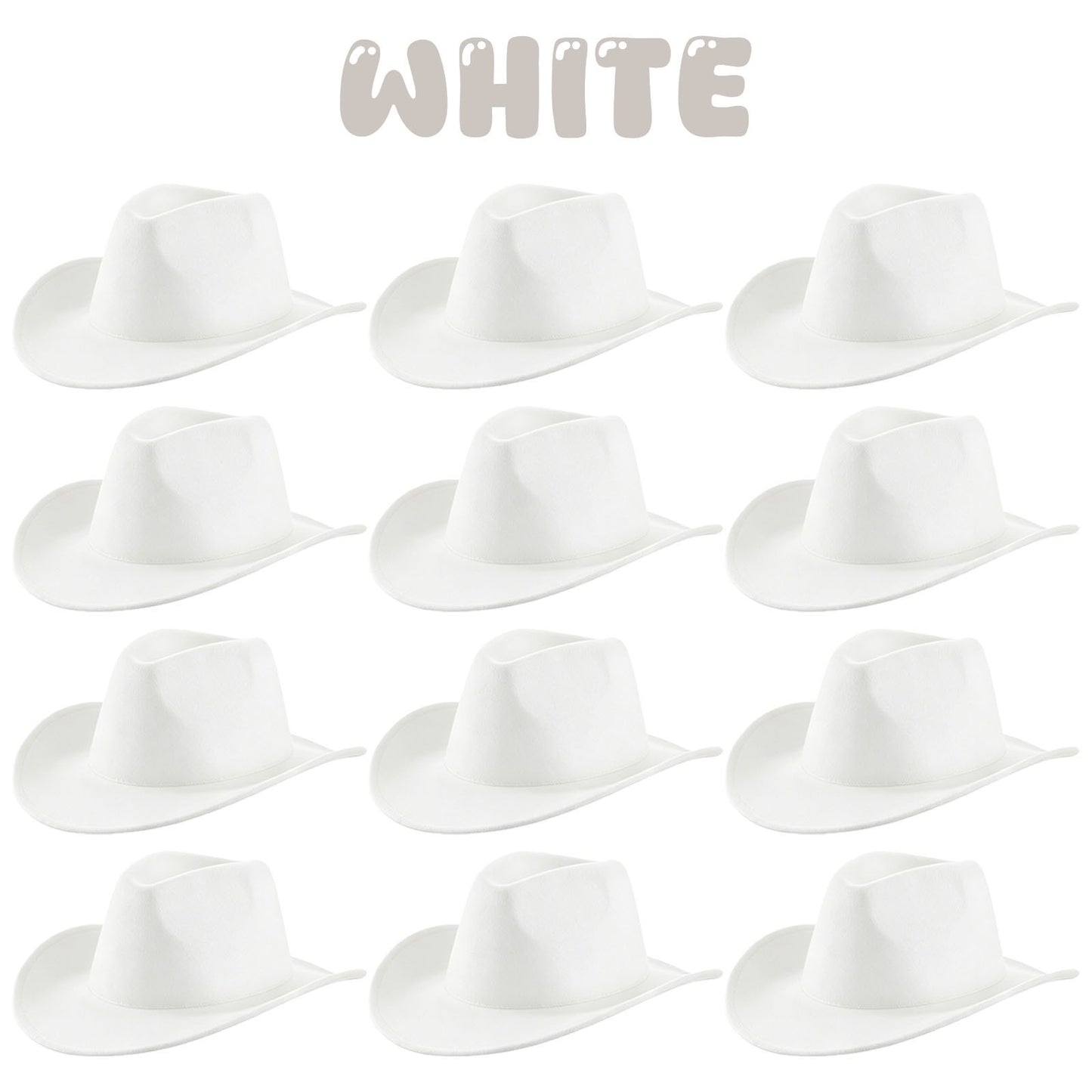 4-24Pcs Western Cowboy Hat for Men Women Adjustable Felt Cowgirl Hats Wide Brim Fedoras Hat for Adult Bachelor Party Costume