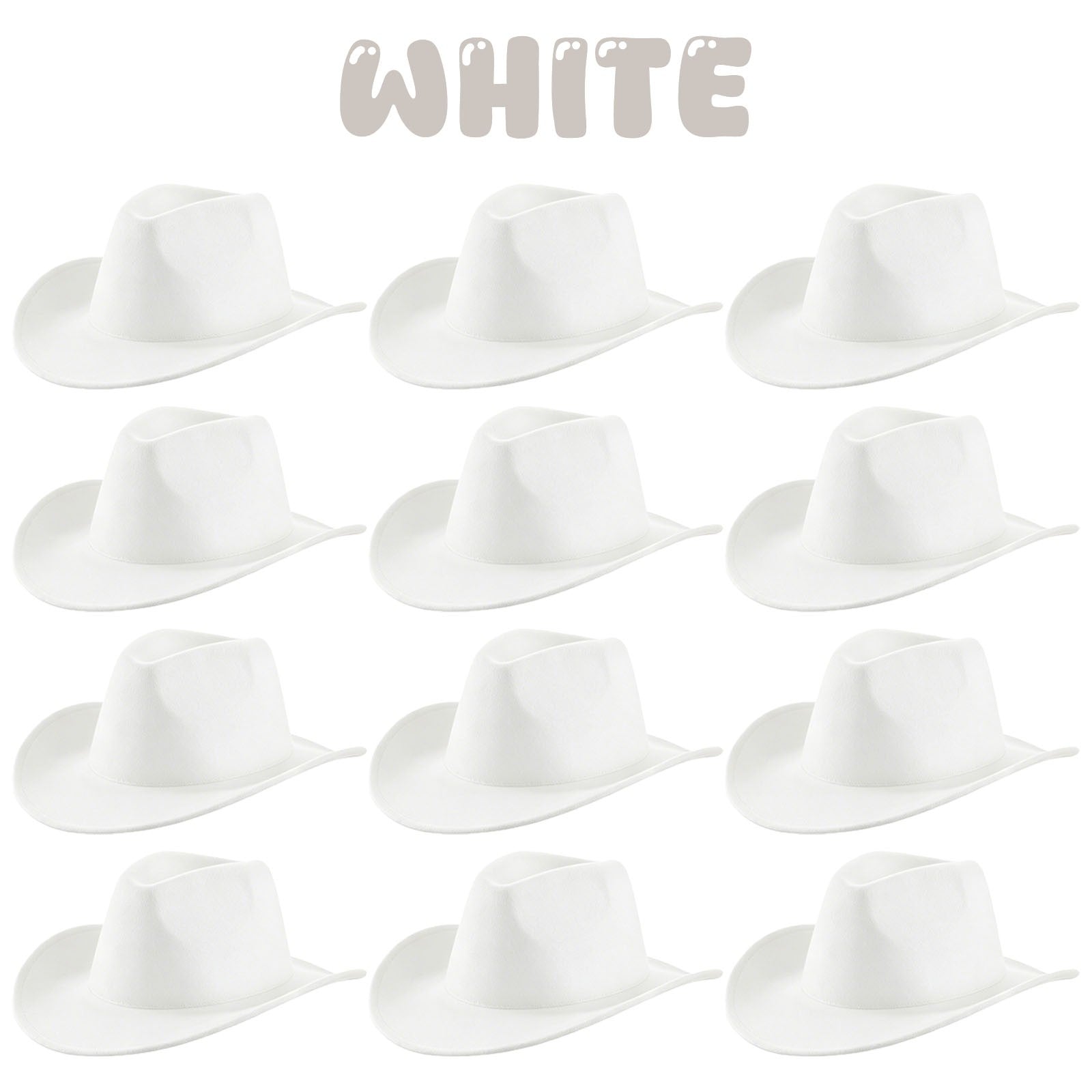 4-24Pcs Western Cowboy Hat for Men Women Adjustable Felt Cowgirl Hats Wide Brim Fedoras Hat for Adult Bachelor Party Costume