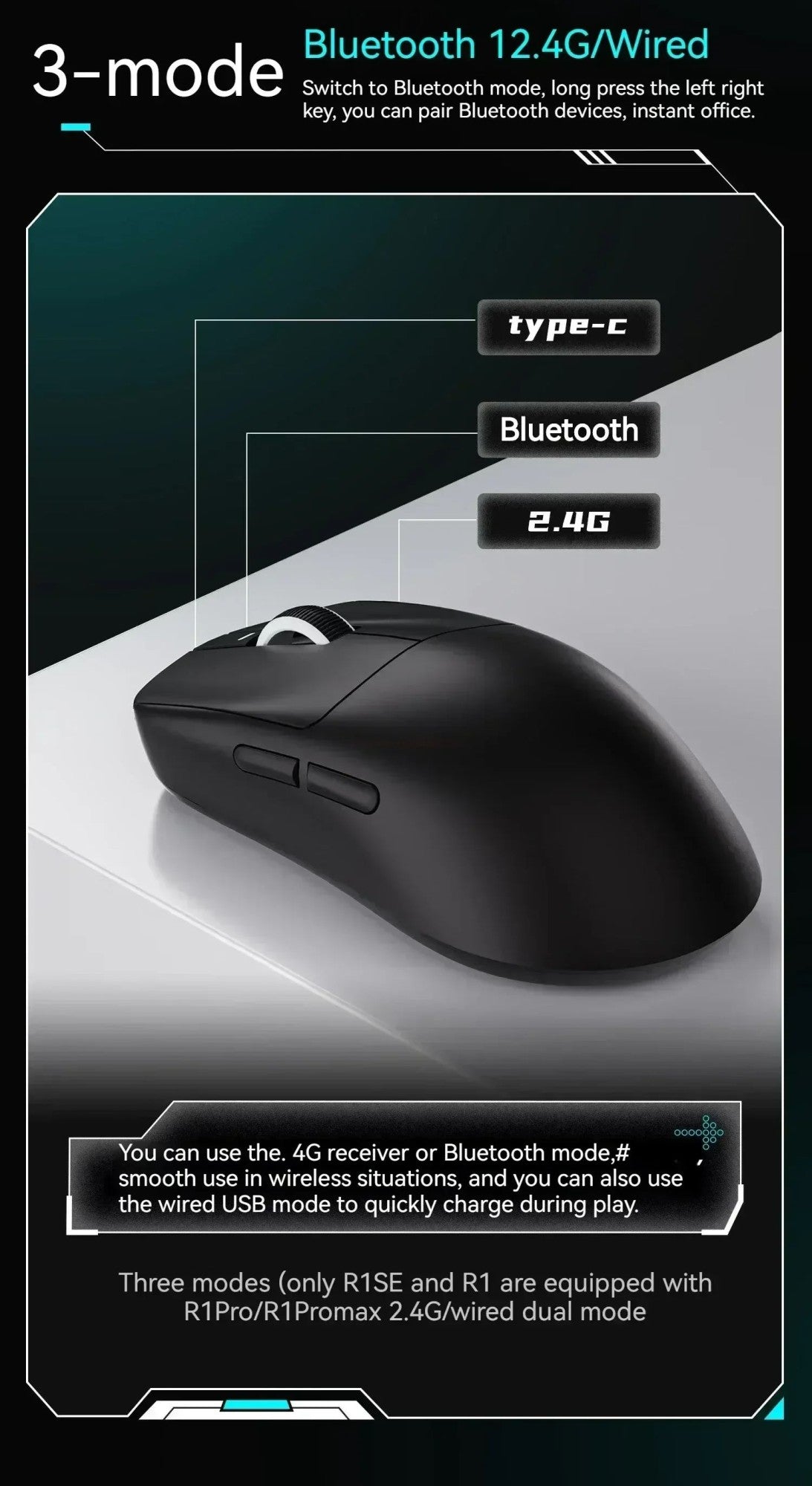 Vxe Dragonfly R1SE R1 R1pro R1ProMax Gaming Mouse Mouse Rechargeable Gamer Paw3395 Lightweight Ergonomic Wireless Mouse Esport