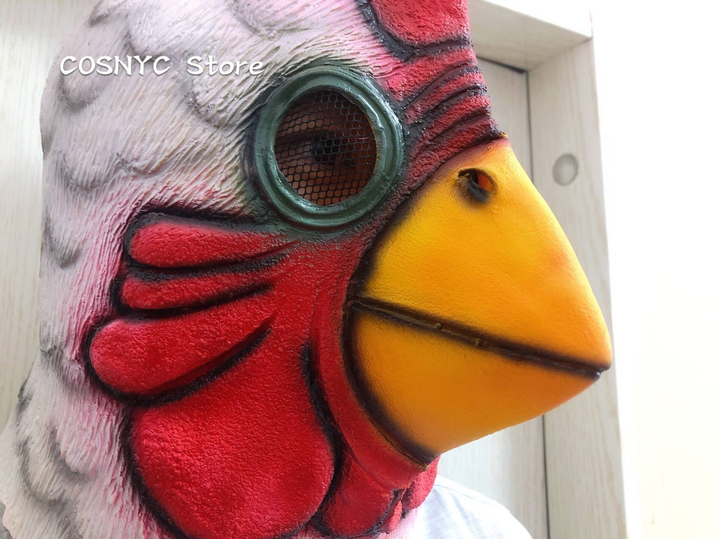Halloween Latex Mask Adult Richard Rooster Mask Hotline Miami Game Props 3D Realistic Plush Rooster Head Cosplay Animal Mask
