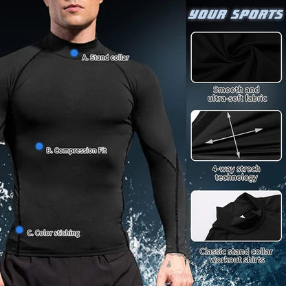 Winter Man Compression Shirt Cycling Clothing Warmth Shirt Warm Bottoming Shirt Men Compression T-Shirt Gym Sportswear 2024 New