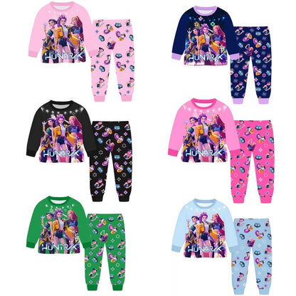 KPop Demon Hunters Movie Conjunto de Pijama Periférico Kawaii Manga Comprida Calça Comprida Anime Fantasia Brinquedo Infantil Presente de Natal