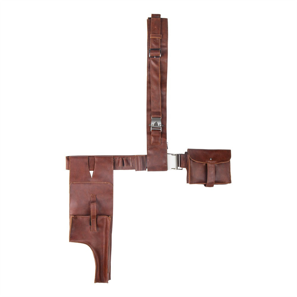 Takerlama 1pcs The Mandalorian Leather Belt With Gun Holster Cosplay Props Replica for Adults Size S-L