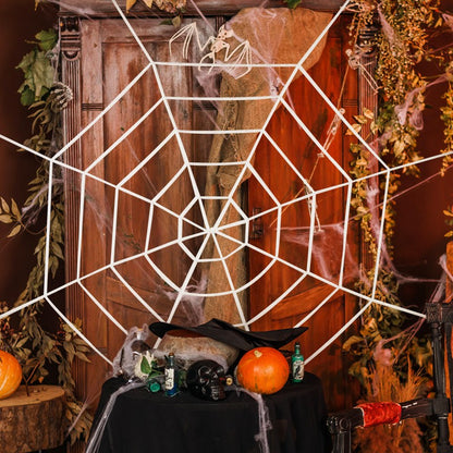 150/250cm Halloween White Black Giant Spider Web Happy Halloween Decoration For Home Bar Haunted House Prop Outdoor Scary Decor