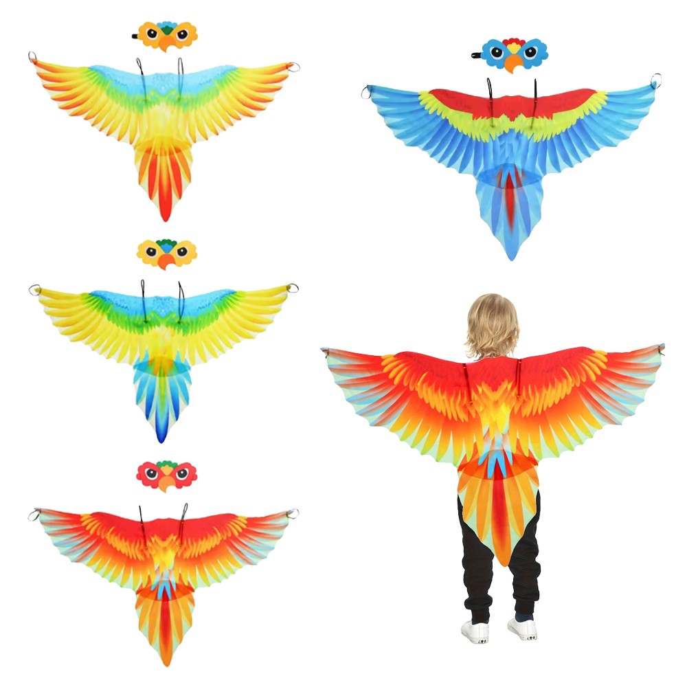 Parrot Wings Cloak Costume Bird Cape Carnival Costume for Masquerade Halloween Carnival Performance Fancy Dress