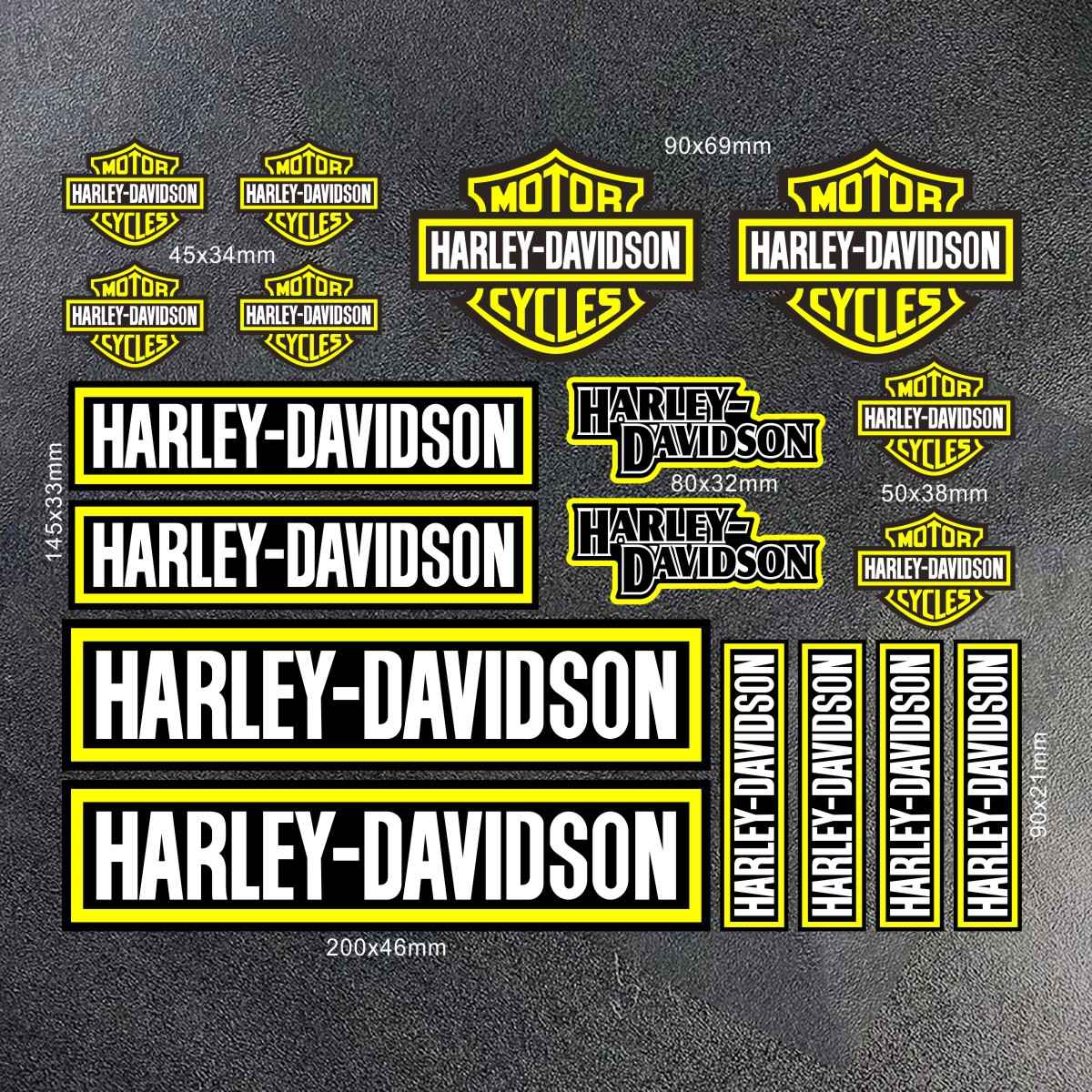 Kit Adesivo Refletivo Harley Davidson Logotipo Tanque Capacete Moto Emblema Letras Decalque