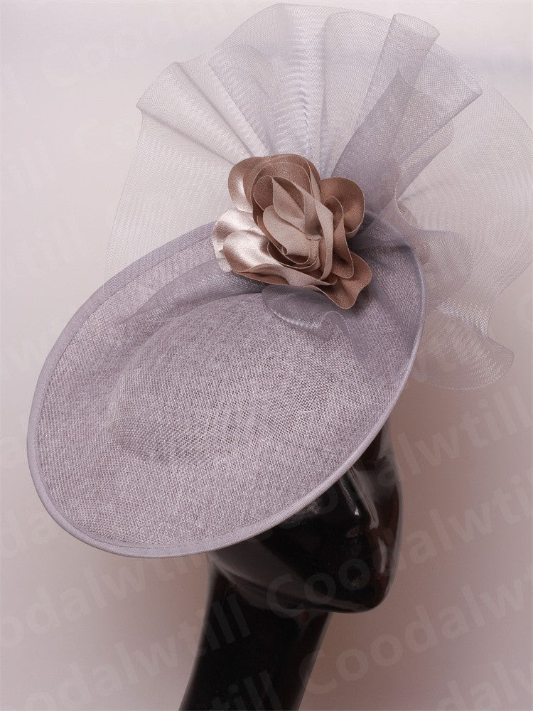 Fascinator Feminino Azul Marinho Chic Chapéu Elegante para Royal Ascot Millinery Noiva Casamento Coquetel Acessórios de Cabelo Véus e Acessórios para Cabeça