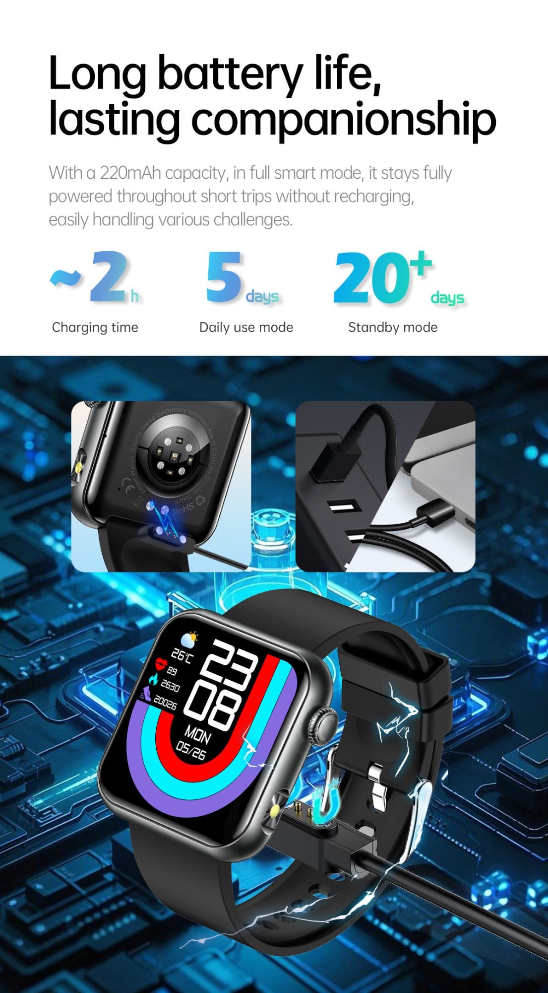 2025 Novo Smartwatch Feminino de LED com IA, Diagnóstico Inteligente, Monitor de Saúde HRV+PPG, Pressão Arterial, Oxigênio no Sangue, IP68, NFC?