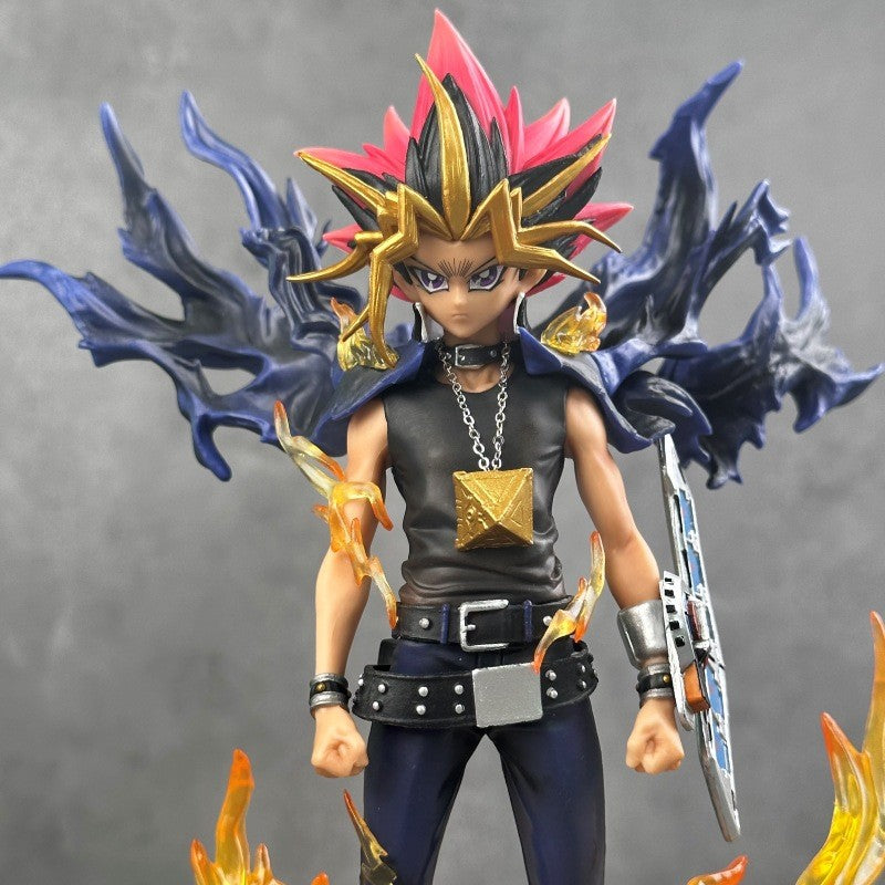 2025 28cm Anime Duel Monsters Anime Figure Gk Yugi Muto Doll 2 Heads Pvc Statue Model Collectible Decoration Toys Christmas Gift