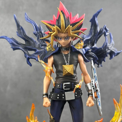 2025 28cm Anime Duel Monsters Anime Figure Gk Yugi Muto Doll 2 Heads Pvc Statue Model Collectible Decoration Toys Christmas Gift