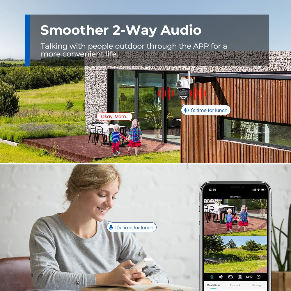 BESDER 12MP 6K PTZ Wifi Camera Dual Lens 8X Digital Zoom AI Human Detection Outdoor 8MP CCTV IP Camera Security Protection iCSee