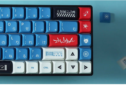 Keycaps Personalizadas Tema Eva Animação Japonesa Perfil XDA PBT Sublimação para Teclado Mecânico com Switch MX GMK