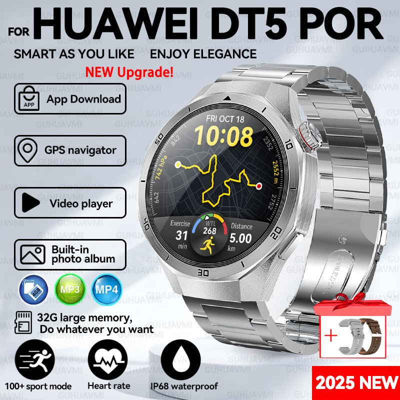2025 New For HUAWEI GT 5 Pro 32Gb Memory SmartWatch AGPS Beidou Navigation Sapphire Screen HD Video Bluetooth Call SmartBracelet