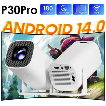 2026 Smart Mini Projector Android 14 WiFi6 BT 5.0 Support 4K 1280*720P Smart Home Cinema Outdoor Portable Projector