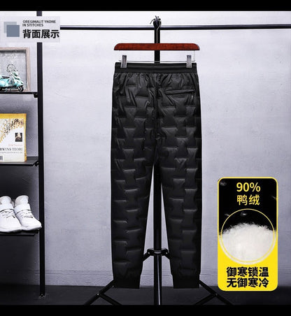 Calças Masculinas Plus Size L-8GG Patos Pena de Ganso Inverno À Prova de Vento Térmicas Calças Grossas de Inverno para Homens pantalones hombre PT-586