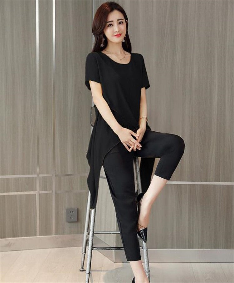 New 2025 Summer Fashion New Solid Color Split Chiffon Shirts Loose Irregular Shirts Tops Thin Blouses Woman Red blusas femininas