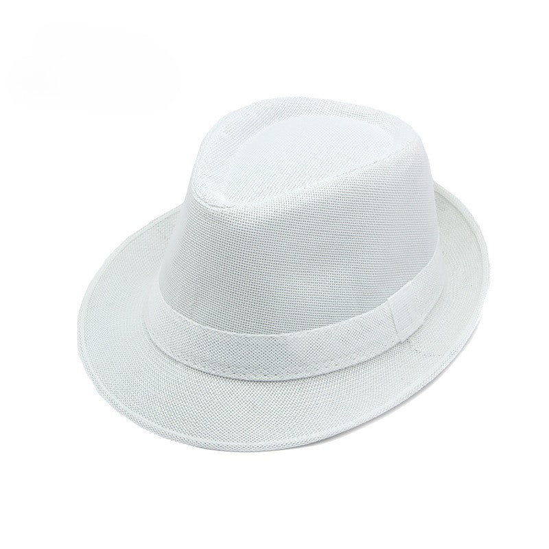 Middle-aged Spring and Summer Outdoor Sun Protection Hat Beach Top Hat Female Casual Retro Jazz Linen Hat  Fedoras for Man Party