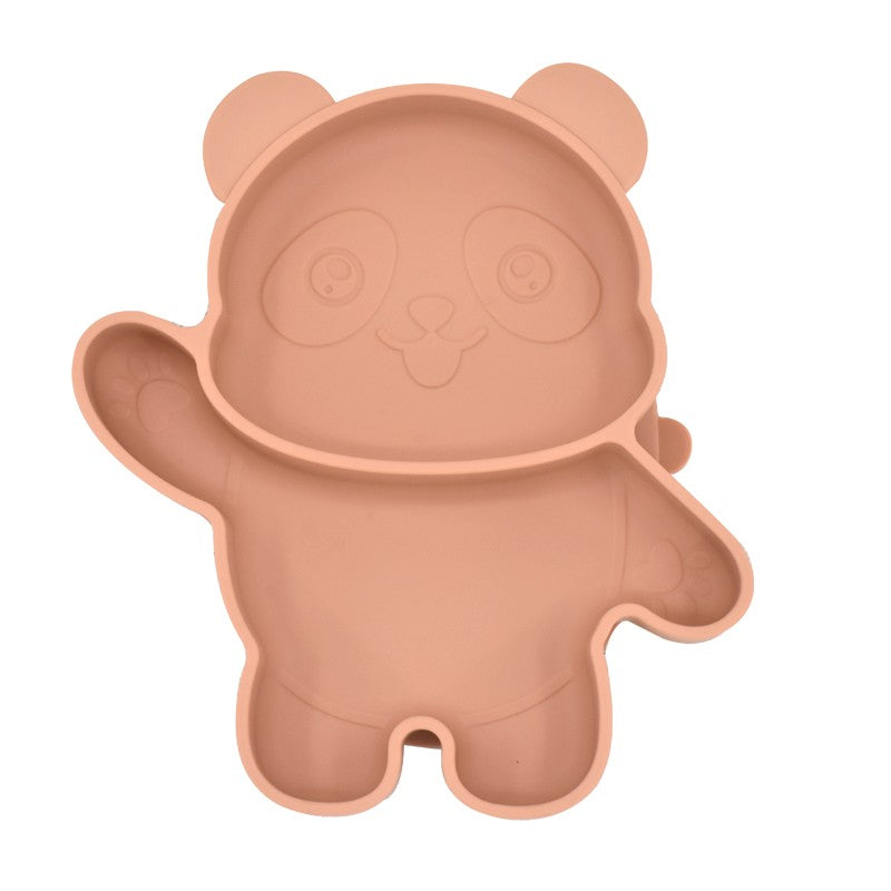 Children's Dishes Baby Silicone Sucker Bowl Baby Panda Face Dining Plate Toddle Training Tableware Kids Feeding Bowls