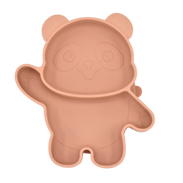 Children's Dishes Baby Silicone Sucker Bowl Baby Panda Face Dining Plate Toddle Training Tableware Kids Feeding Bowls