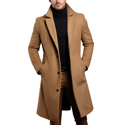 Men Winter Autumn Overcoat Classic Lapel Overcoat Business Outerwear n Formal Daily Wear