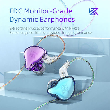 KZ EDC  EDCX Wired Headset Hanging In Ear Earbuds Headphones With Microphone Game Sport Monitor Noice Cancelling Earphones