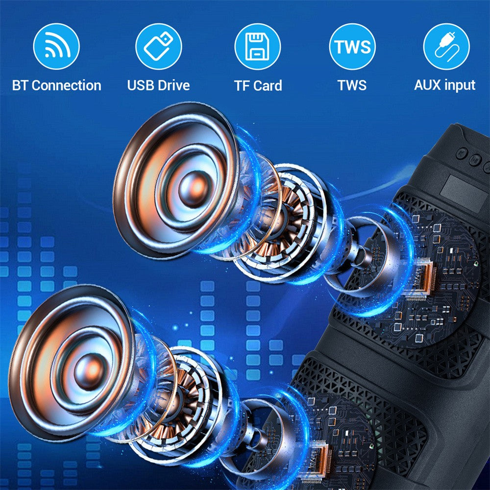 Caixa de som Bluetooth 3000W, alto-falante duplo de 4 polegadas, subwoofer estéreo portátil para ambientes externos, alto-falante sem fio 5.0, luz LED recarregável