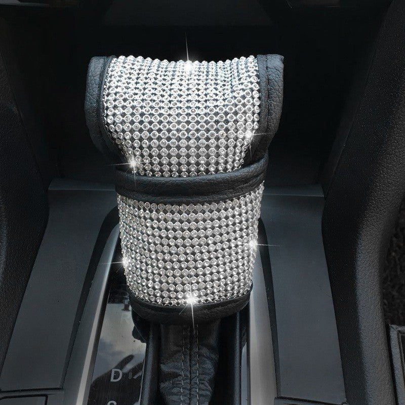 Capa de volante Bing Bling de couro PU com strass de cristal para mulheres, acessórios automotivos