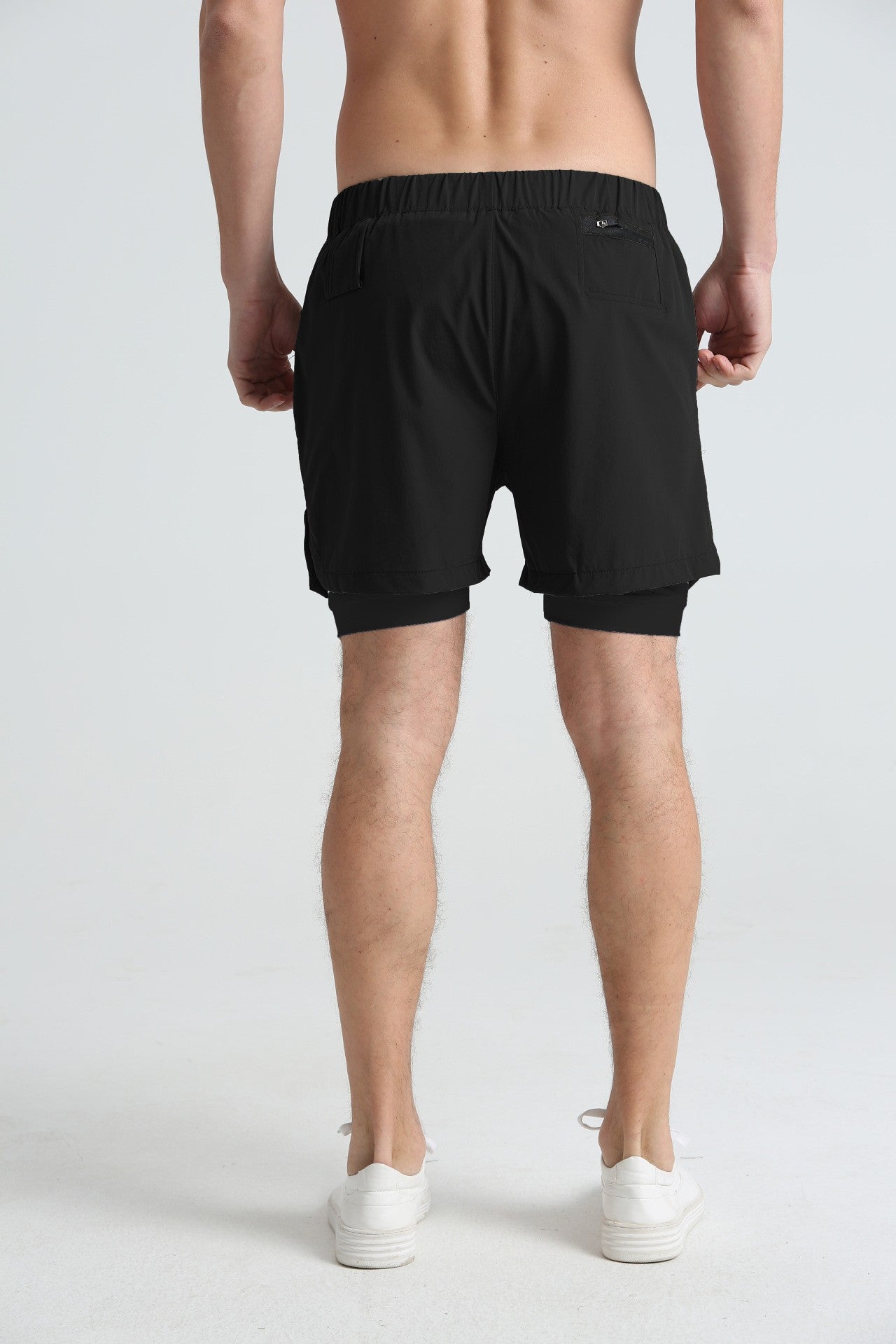 Men's sports double-deck shorts Fitness Quick Dry Training Shorts Casual 2 In 1 Multi-pocket sweatpants Men Gyms Running shorts