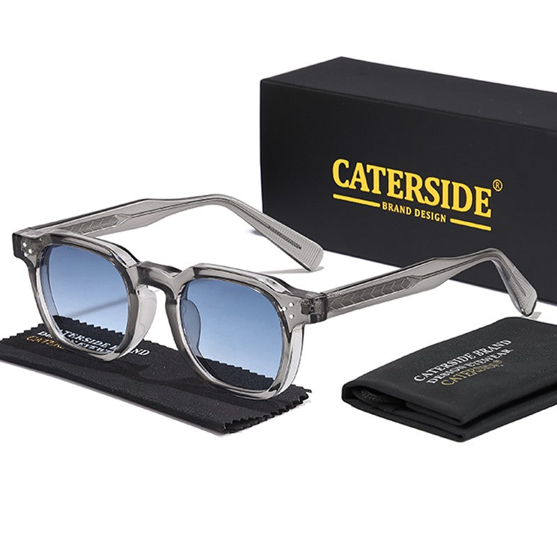 Óculos de Sol Retrô Punk CATERSIDE Masculino Armação Pequena Quadrada Design Personalizado Óculos de Sol Feminino Viagem Festa Negócios Festival Presente