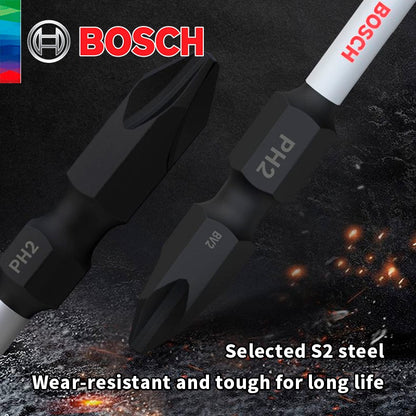Bosch Original Forte Magnético Ponta Cruzada de Alta Dureza Parafusadeira Elétrica Bits Resistente a Impactos 65 110 150mm