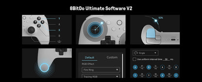 8BitDo Ultimate 2 Bluetooth Gamepad Game Controller with TMR Joysticks & Hall Effect Triggers for Nintendo Switch 2,PC,Windows
