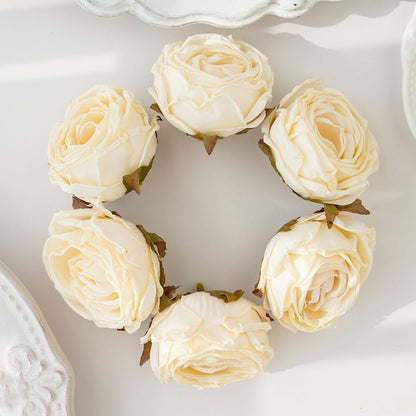 Artificial Flower Burned Edge Rose Wedding Bridal Bouquet Decor Home Outdoor Garden Festival Party Wreath Diy Ins Gift Scrapbook