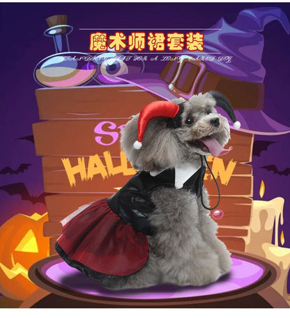 Fantasia de Halloween para Cães e Gatos, Vestido de Fada Borboleta Engraçado com Asa Destacável, Roupa para Pet, Vestido de Festa, Fantasia de Cosplay