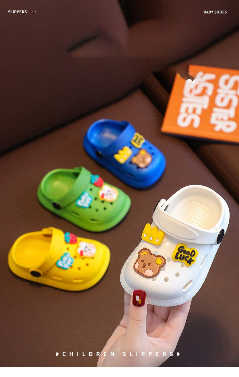 Children's Slippers Summer Boys and Girls Cartoon Cute Anti-Slip Open-Toe Clogs Infant Toddler and Big Kids Sandals