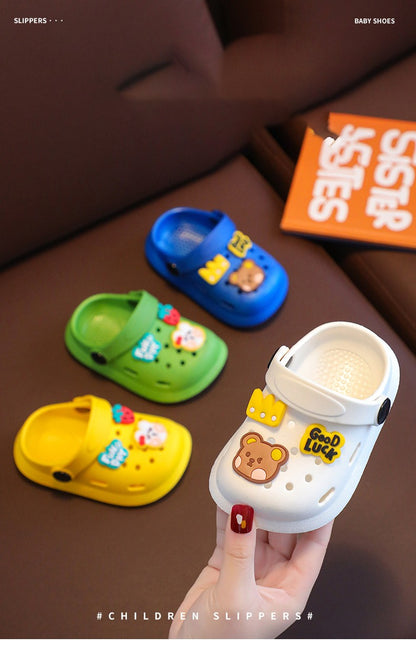 Children's Slippers Summer Boys and Girls Cartoon Cute Anti-Slip Open-Toe Clogs Infant Toddler and Big Kids Sandals