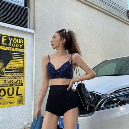 Black Shorts Women Skinny High Waist 5XL Solid Summer New Hot Girl Dancing Hipster K Pop Sexy Club Streetwear Hip Hop Casual Ins