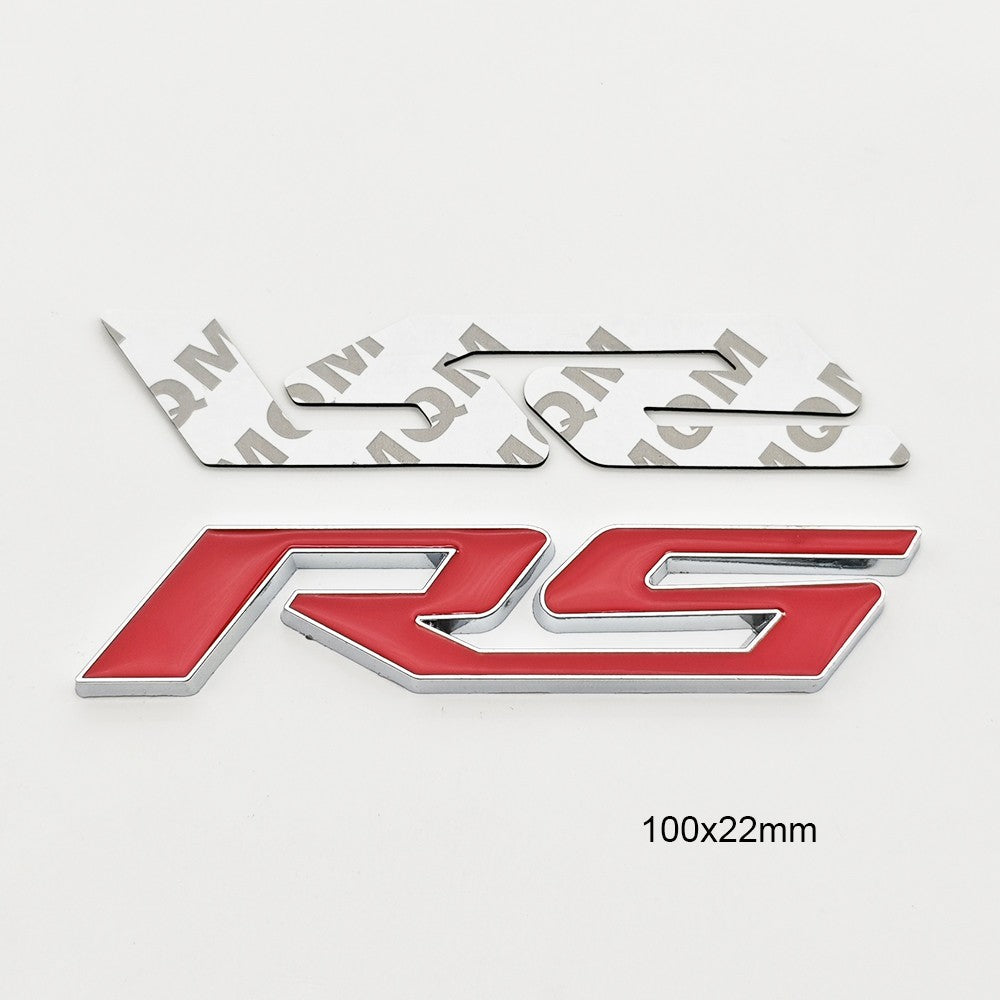 3D Metal Car Sticker RS logo Front Grill Emblem Trunk Badge Decals For Chevrolet Blazer Aveo Trax Cruze Sonic Onix Accessories
