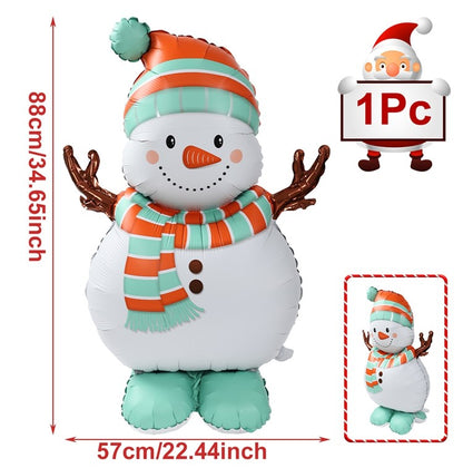 1pc Large Christmas Standing Foil Balloons Christmas Tree Santa Claus Snowman Nutcracker Christmas Foil Balloon New Year Balloon