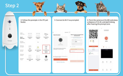 Câmera Inteligente 1080p Pequena para Cães com Dispensador de Petiscos, Visão 180°, Câmera para Cães com Arremesso de Petiscos com App para Celular, Áudio Bidirecional Android e iOS