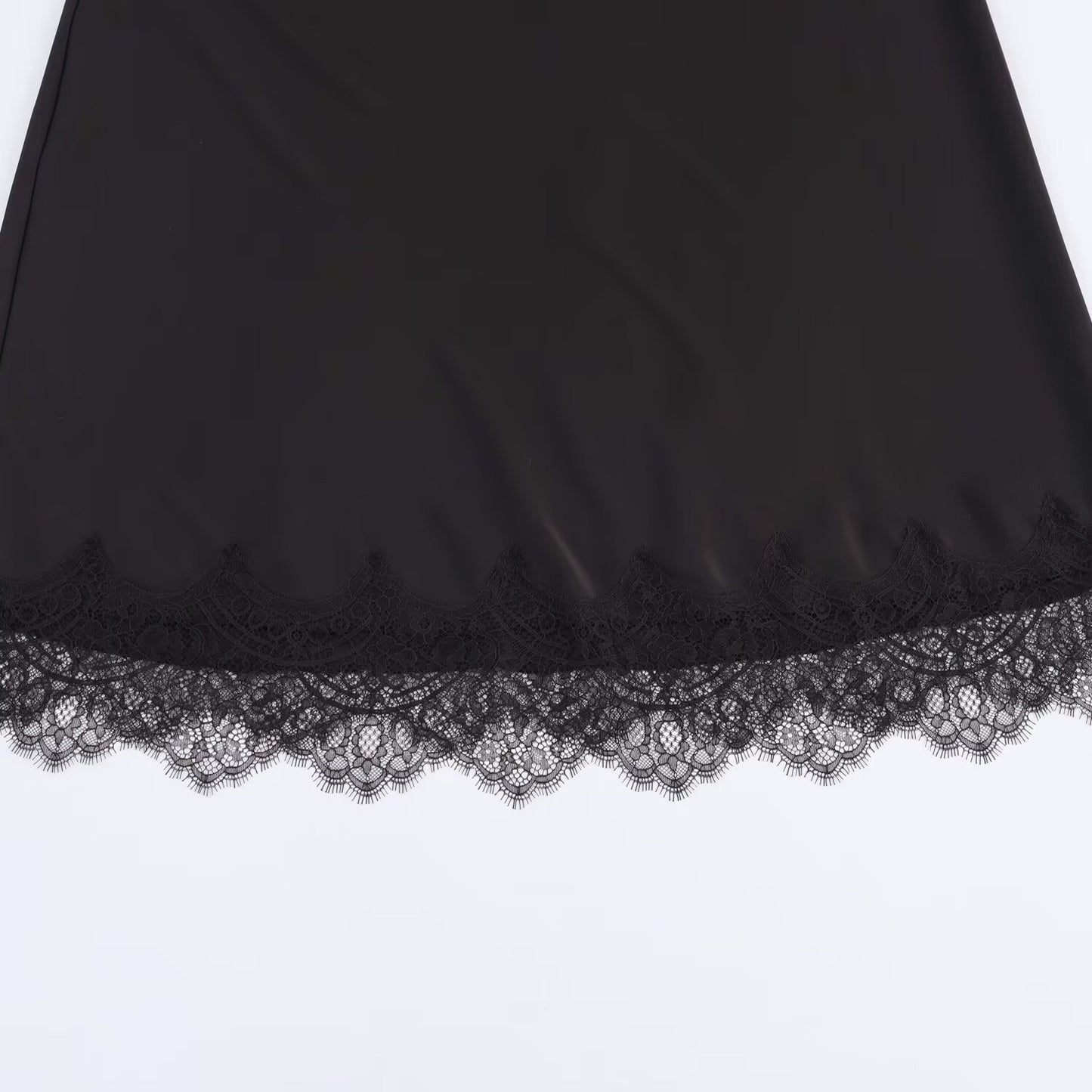 Sexy Satin Half-length Skirt for Women Autumn 2025 Fashionable Trendy Girl Long Skirt A- line Lace Embellished Commute Style