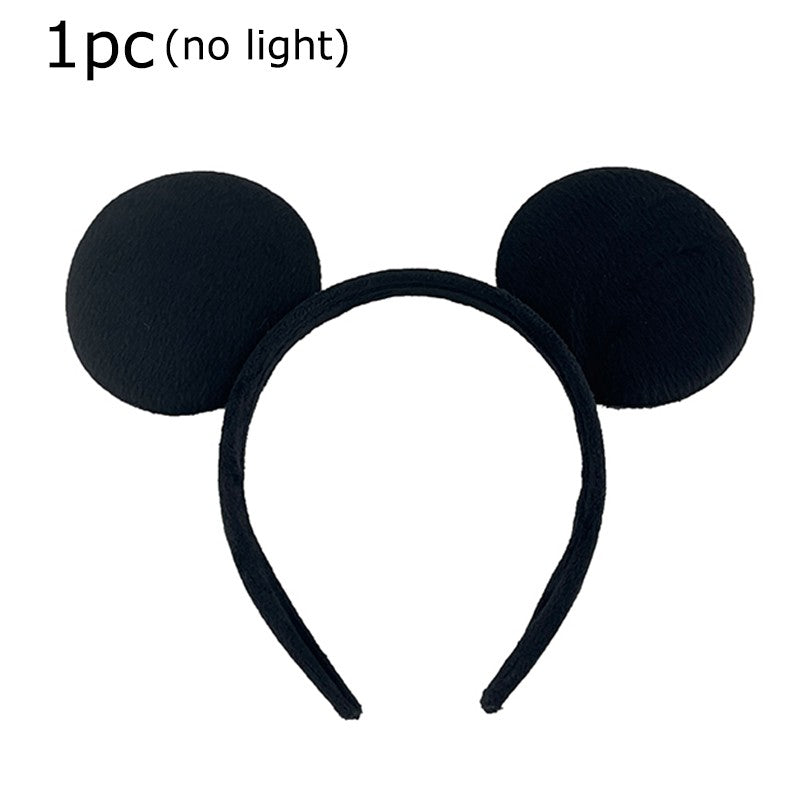 1/2pcs LED Glowing Neon Mouse Ears Headband Girls Festival Headbands Mickey Hairband Children Birthday Party Hair Accessories