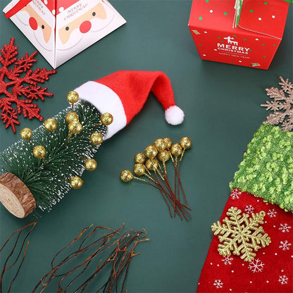 30/50Pcs Mini Artificial Berry Christmas Decor Xmas Tree Ornaments for Home Decor Navidad New Year DIY Garland Gift Accessories