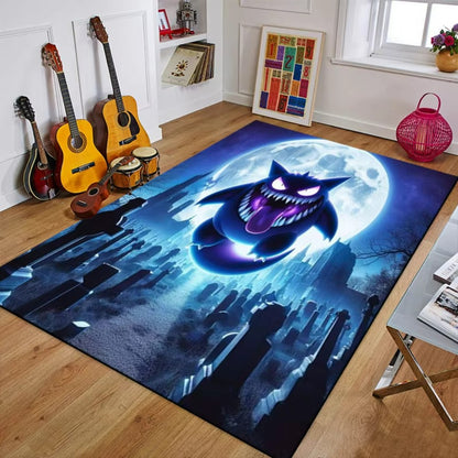 MINISO Creative Gengar Pokemon Anime Carpet for Living Room Bedroom Kids NonSlip  Playmat Balcony Lounge Sofa Rug Gift Idel