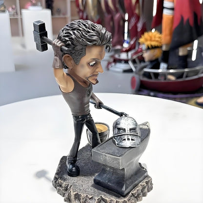 20cm/7.8in Anime Os Vingadores Boneco Q versão Homem de Ferro de forja de ferro Figuras de Ação Estátua de Pvc Coleção Modelo Brinquedos Presentes