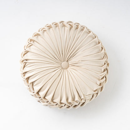 Velvet Pumpkin Pillow Backrest Lumbar Support Cushion Soft Round Solid Color Suitable for Sofa Bed Floor Office Chair