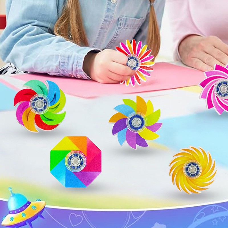 5-20Pcs Mini Ranbow Fidget Spinner Stress Relief Goodie Bag Filler Home Festival Game Birthday Gift Party Favor Classroom Prize