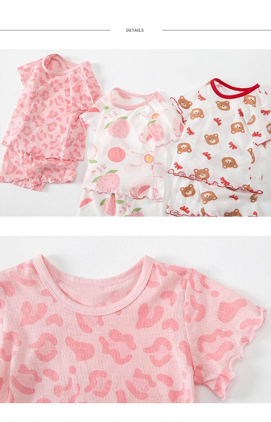 2Pcs 2025 Summer Kids Leopard Print Home Clothes Set Girls' Ice Silk Pajama Sets Baby Short Sleeve Shorts Tops Women' Loungewear