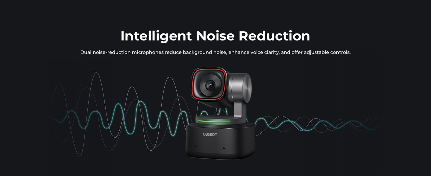 OBSBOT Tiny 2 Webcam 4K Voice Control PTZ, AI Tracking Multi-Mode & Auto Focus, Web Camera with 1/1.5" Sensor, Gesture Control,
