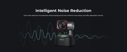 OBSBOT Tiny 2 Webcam 4K Voice Control PTZ, AI Tracking Multi-Mode & Auto Focus, Web Camera with 1/1.5" Sensor, Gesture Control,